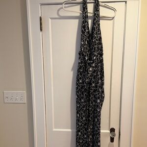 Free People Black Print Halter Jumpsuit
